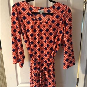 Orange and Blue Tie Dress